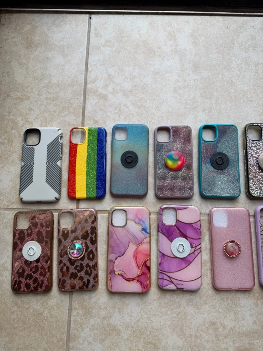 Assorted Decorative Phone Case Bundle — Pink, Purple, & Multicolor for IPhone 11
